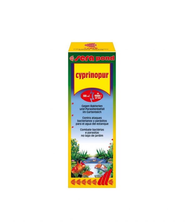07460_-ES-PT--_sera-pond-cyprinopur-500-ml-estanque-bacterias-koi-virus-desinfectar-heridas sera medicamento estanque koi enfermo bacteria virus parasito prevencion desinfectar agua 250ml
